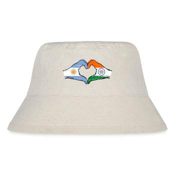 Argentina India flag hands heart shape used - Stanley/Stella Recycled Bucket Hat - natural - Front