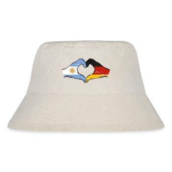 Argentina Germany Flag Hands Heart Shape Used - Stanley/Stella Recycled Bucket Hat - natural - Front