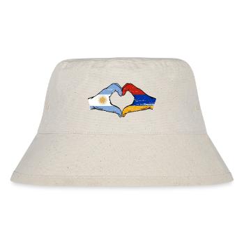 Argentina Armenia Flag Hands Heart Shape Used - Stanley/Stella Recycled Bucket Hat - natural - Front