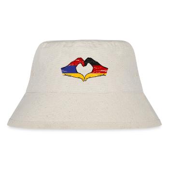 Armenien Deutschland Flagge Hände Herzform used - Stanley/Stella recycelter Bucket Hat - Naturweiß - Vorne