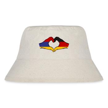 Arménie Allemagne Drapeau Mains Coeur Forme - Bob recyclé Stanley/Stella - blanc naturel - Devant