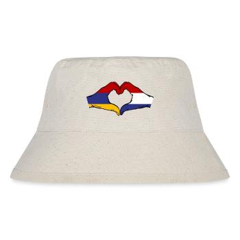 Armenien Holland Flagge Hände Herzform - Stanley/Stella recycelter Bucket Hat - Naturweiß - Vorne