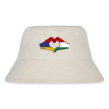 Armenia Hungary Flag Hands Heart Shape - Stanley/Stella Recycled Bucket Hat - natural - Front