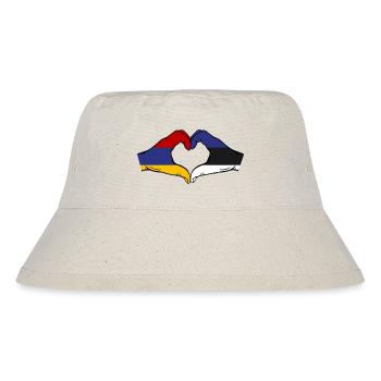 Armenien Estland Flagge Hände Herzform - Stanley/Stella recycelter Bucket Hat - Naturweiß - Vorne