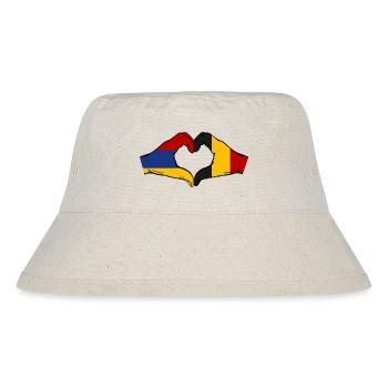 Armenien Belgien Flagge Hände Herzform - Stanley/Stella recycelter Bucket Hat - Naturweiß - Vorne