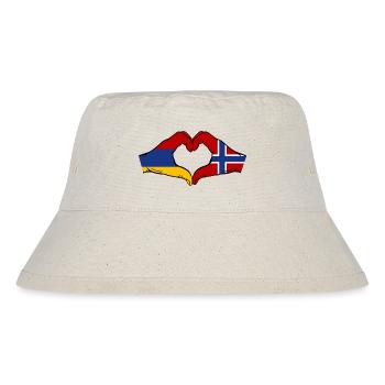 Armenien Norwegen Flagge Hände Herzform - Stanley/Stella recycelter Bucket Hat - Naturweiß - Vorne