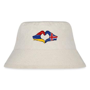 Armenia Iceland Flag Hands Heart Shape Used - Stanley/Stella Recycled Bucket Hat - natural - Front