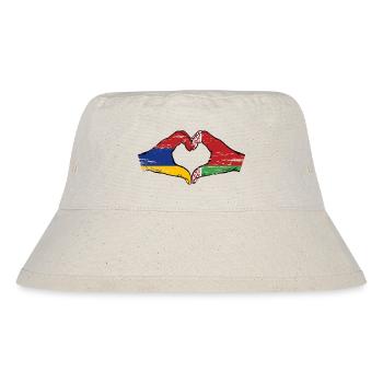 Armenien Belarus Flagge Hände Herzform used - Stanley/Stella recycelter Bucket Hat - Naturweiß - Vorne