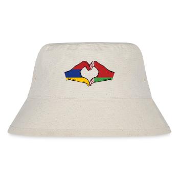 Armenien Belarus Flagge Hände Herzform - Stanley/Stella recycelter Bucket Hat - Naturweiß - Vorne