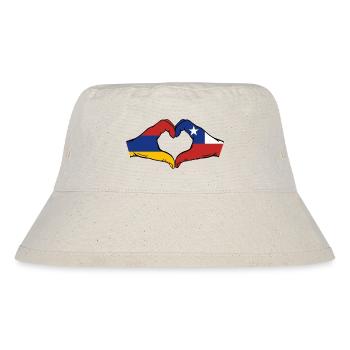 Arménie Chili Drapeau Mains Coeur Forme - Bob recyclé Stanley/Stella - blanc naturel - Devant