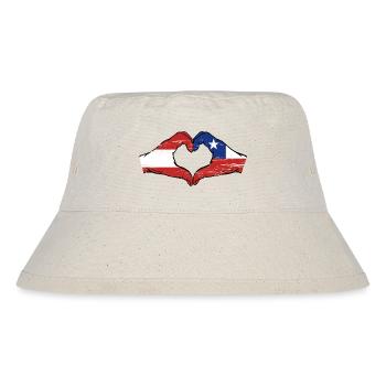 Autriche Chili drapeau mains forme de coeur utilisé - Bob recyclé Stanley/Stella - blanc naturel - Devant