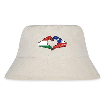 Hongrie Chili Drapeau Mains Coeur Forme Utilisé - Bob recyclé Stanley/Stella - blanc naturel - Devant