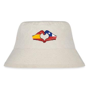 Spain Chile flag hands heart shape used - Stanley/Stella Recycled Bucket Hat - natural - Front
