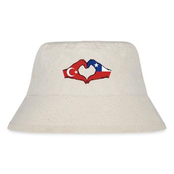 Turquie Chili Drapeau Mains Coeur Forme - Bob recyclé Stanley/Stella - blanc naturel - Devant