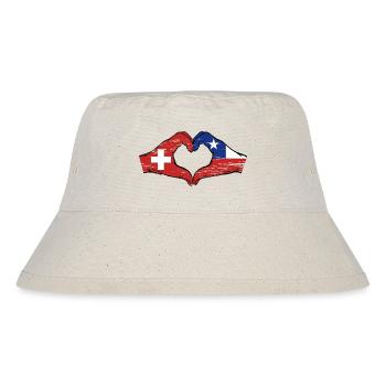 Suisse Chili Drapeau Mains Coeur Forme Utilisé - Bob recyclé Stanley/Stella - blanc naturel - Devant