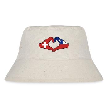Suisse Chili Drapeau Mains Coeur Forme - Bob recyclé Stanley/Stella - blanc naturel - Devant