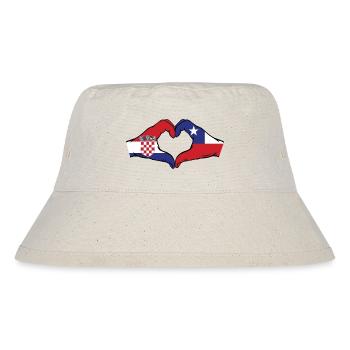 Croatie Chili Drapeau Mains Coeur Forme - Bob recyclé Stanley/Stella - blanc naturel - Devant