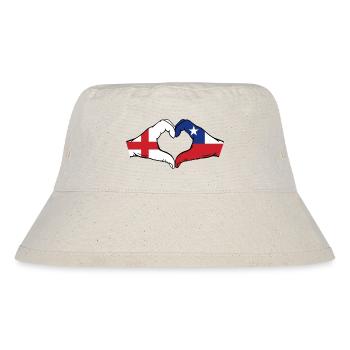 Angleterre Chili Drapeau Mains Coeur Forme - Bob recyclé Stanley/Stella - blanc naturel - Devant