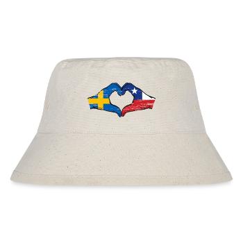 Suède Chili drapeau mains forme de coeur utilisé - Bob recyclé Stanley/Stella - blanc naturel - Devant