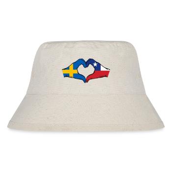 Sweden Chile Flag Hands Heart Shape - Stanley/Stella Recycled Bucket Hat - natural - Front