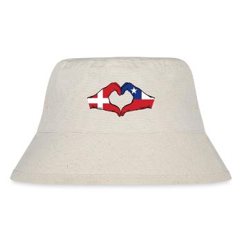 Danemark Chili Drapeau Mains Coeur Forme - Bob recyclé Stanley/Stella - blanc naturel - Devant