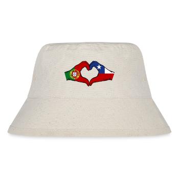 Portugal Chili Drapeau Mains Coeur Forme - Bob recyclé Stanley/Stella - blanc naturel - Devant