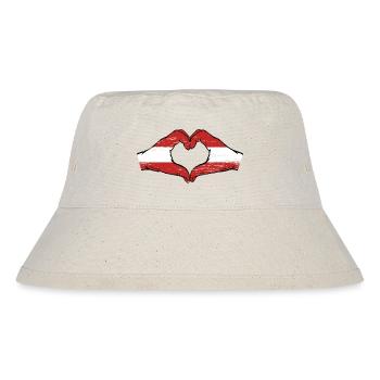Austria Flag Hands Heart Shape Used - Stanley/Stella Recycled Bucket Hat - natural - Front