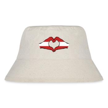 Austria Flag Hands Heart Shape - Stanley/Stella Recycled Bucket Hat - natural - Front