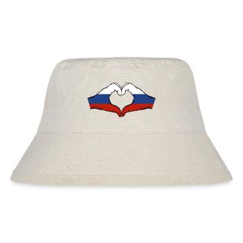 Drapeau de la Russie Mains Coeur Forme - Bob recyclé Stanley/Stella - blanc naturel - Devant