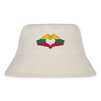 Litauen Flagge Hände Herzform - Stanley/Stella recycelter Bucket Hat - Naturweiß - Vorne