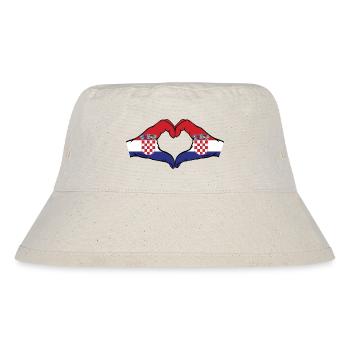 Kroatien Flagge Hände Herzform - Stanley/Stella recycelter Bucket Hat - Naturweiß - Vorne