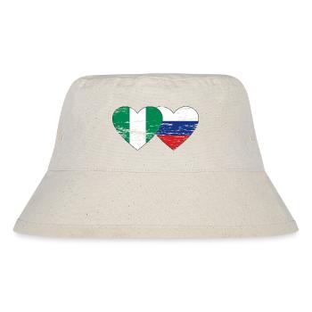 Nigeria Russia Flag Heart Used - Stanley/Stella Recycled Bucket Hat - natural - Front