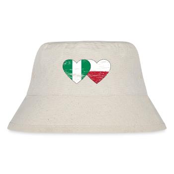 Nigeria Poland flag heart used - Stanley/Stella Recycled Bucket Hat - natural - Front