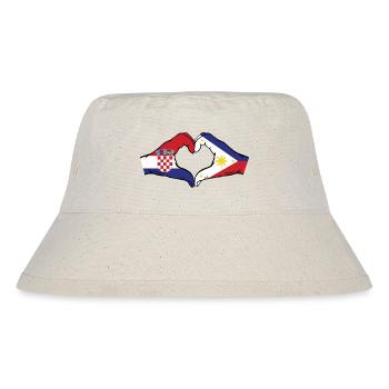 Kroatien Philippinen Flagge Hände Herzform - Stanley/Stella recycelter Bucket Hat - Naturweiß - Vorne
