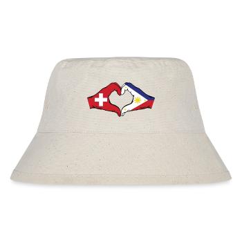 Schweiz Philippinen Flagge Hände Herzform - Stanley/Stella recycelter Bucket Hat - Naturweiß - Vorne