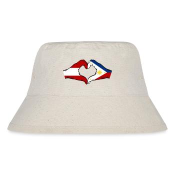 Österreich Philippinen Flagge Hände Herzform - Stanley/Stella recycelter Bucket Hat - Naturweiß - Vorne