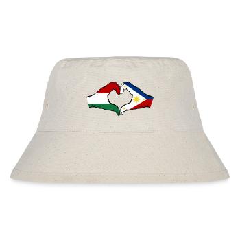 Ungarn Philippinen Flagge Hände Herzform - Stanley/Stella recycelter Bucket Hat - Naturweiß - Vorne