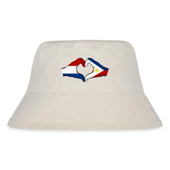 Holland Philippinen Flagge Hände Herzform - Stanley/Stella recycelter Bucket Hat - Naturweiß - Vorne
