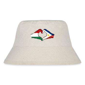 Hungary Philippines Flag Hands Heart Shape Used - Stanley/Stella Recycled Bucket Hat - natural - Front