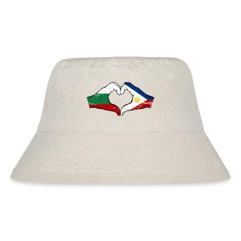 Bulgarie Philippines Drapeau Mains Coeur Forme Utilisé - Bob recyclé Stanley/Stella - blanc naturel - Devant
