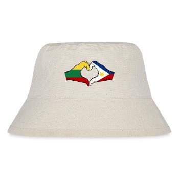 Litauen Philippinen Flagge Hände Herzform - Stanley/Stella recycelter Bucket Hat - Naturweiß - Vorne