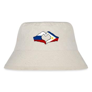 Russland Philippinen Flagge Hände Herzform - Stanley/Stella recycelter Bucket Hat - Naturweiß - Vorne