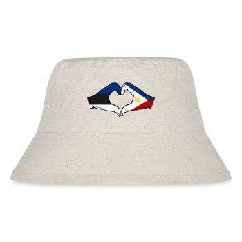 Estland Philippinen Flagge Hände Herzform - Stanley/Stella recycelter Bucket Hat - Naturweiß - Vorne