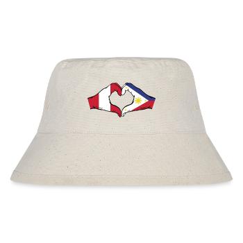 Peru Philippinen Flagge Hände Herzform - Stanley/Stella recycelter Bucket Hat - Naturweiß - Vorne