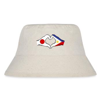 Japon Philippines Drapeau Mains Coeur Forme - Bob recyclé Stanley/Stella - blanc naturel - Devant