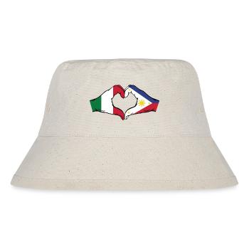 Italien Philippinen Flagge Hände Herzform - Stanley/Stella recycelter Bucket Hat - Naturweiß - Vorne