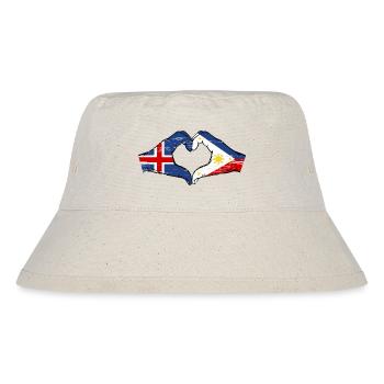 Iceland Philippines flag hands heart shape used - Stanley/Stella Recycled Bucket Hat - natural - Front
