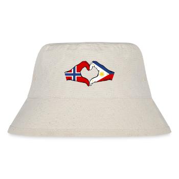 Norway Philippines Flag Hands Heart Shape - Stanley/Stella Recycled Bucket Hat - natural - Front