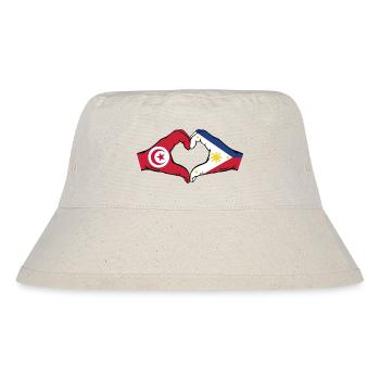 Tunisia Philippines Flag Hands Heart Shape - Stanley/Stella Recycled Bucket Hat - natural - Front