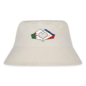 Algerien Philippinien Flagge Hände Herzform - Stanley/Stella recycelter Bucket Hat - Naturweiß - Vorne